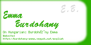 emma burdohany business card